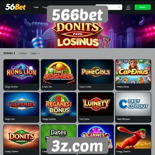 Seleção de jogos disponíveis na plataforma 566bet